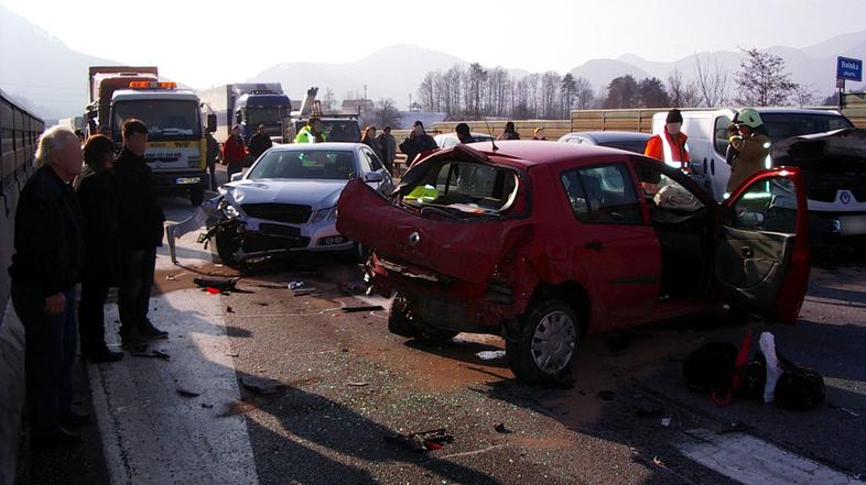 Verižno trčenje na štajerski avtocesti