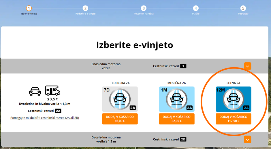 Nakup evinjete na spletni strani Darsa | Avtor: slika zaslona