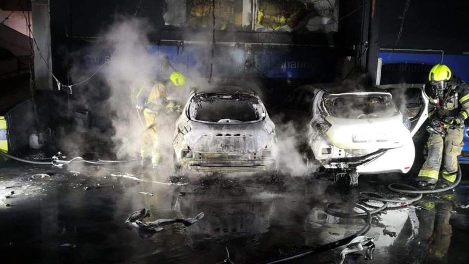 Požar električnega avta | Avtor: Gasilska brigada Ljubljana