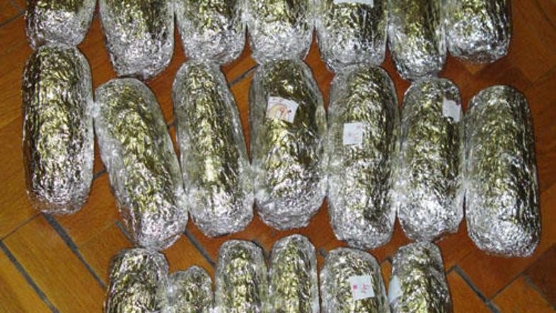 39-letni Bovčan je posušene vršičke prepovedane droge konoplje skrival v zavitki