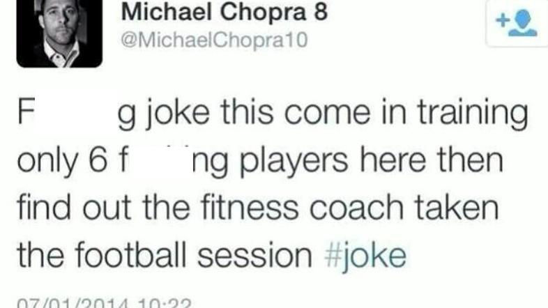 Michael Chopra prečiščen tvit