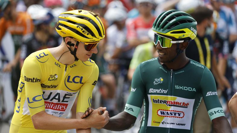 Biniam Girmay in Tadej Pogačar