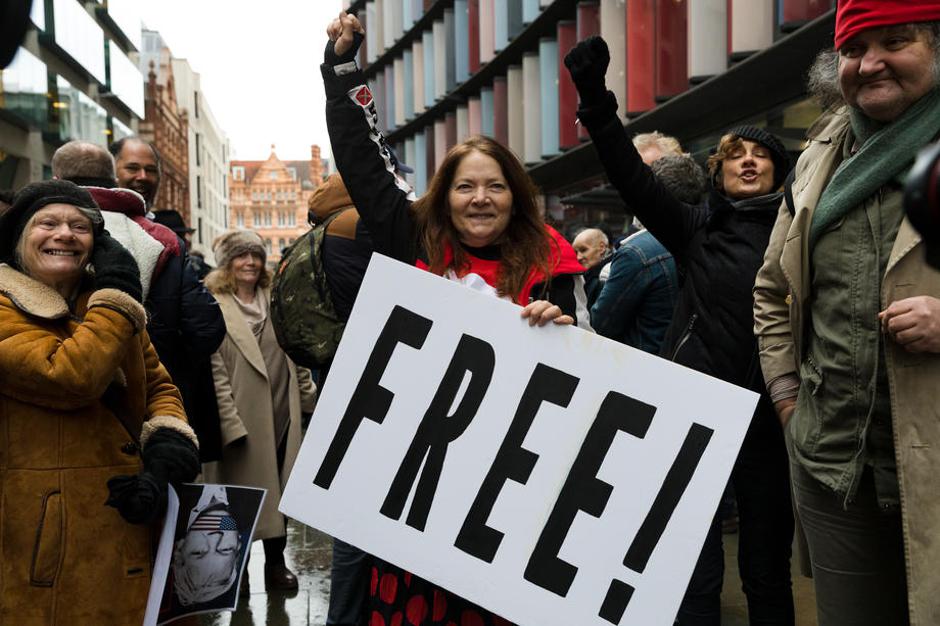 Assange London protest podpore | Avtor: Epa