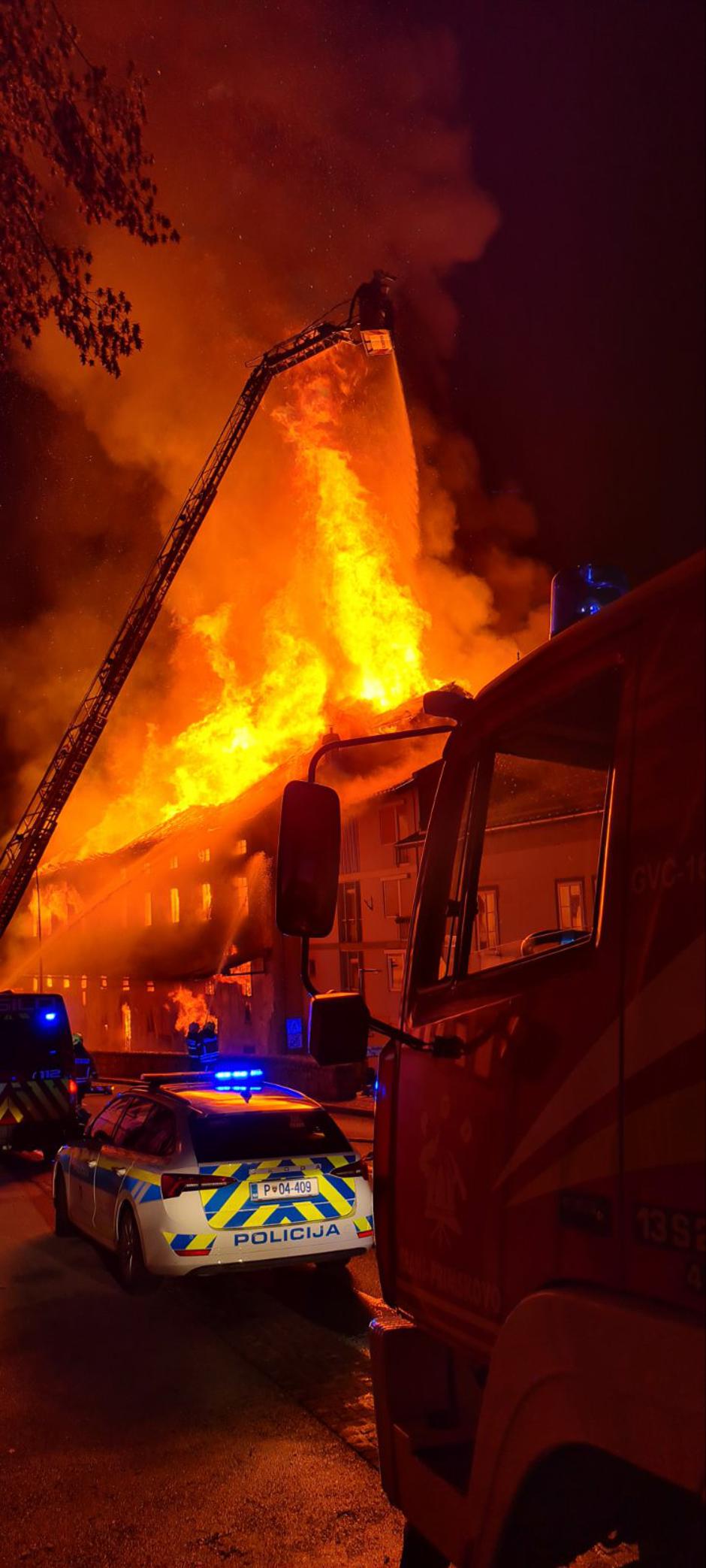 Požar Majdičev mlin, Kranj | Avtor: PU Kranj