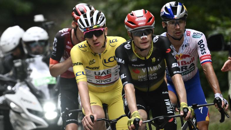 Tadej Pogačar, Jonas Vingegaard in Primož Roglič