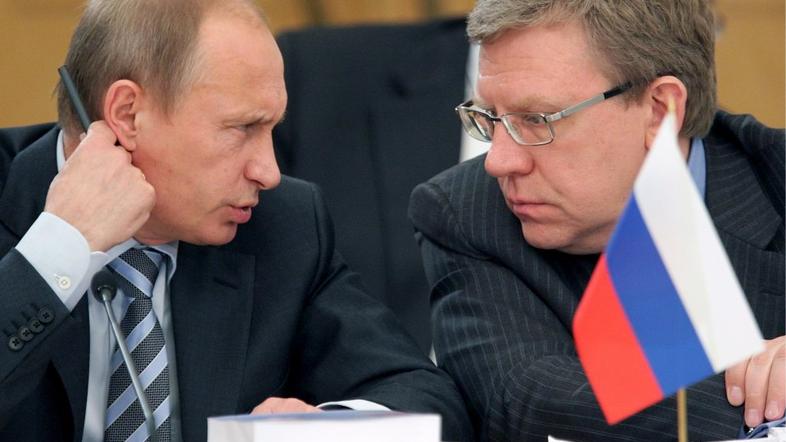 Ruski premier Vladimir Putin in finančni minister Aleksej Kudrin.