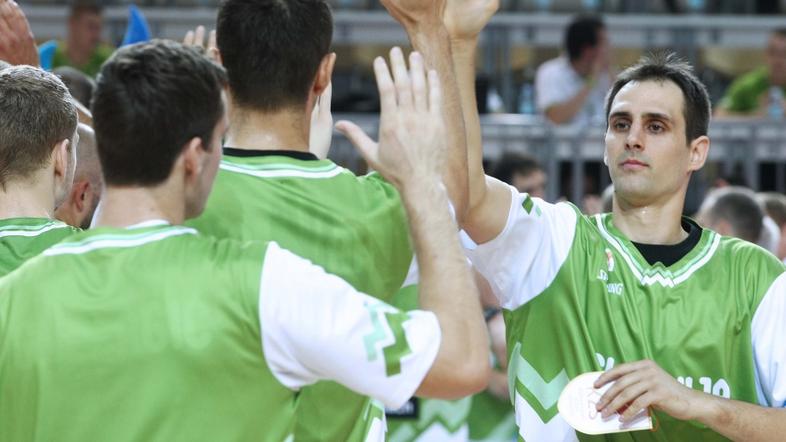 Sport 23.08.2013 Domen Lorbek, kosarka, prijateljska tekma, Slovenija - Crna Gor