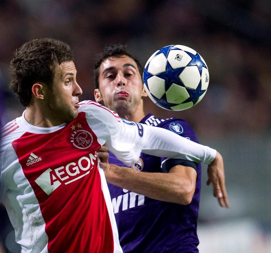 (Ajax - Real Madrid) Mirelem Sulejmani in Alvaro Arbeloa