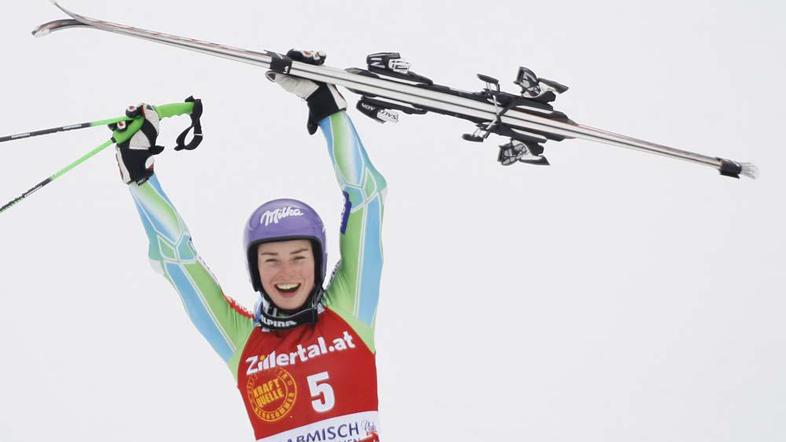 Garmisch veleslalom Tina Maze veselje zmaga