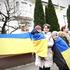 Protest pred ukrajinskim veleposlaništvom v Ljubljani