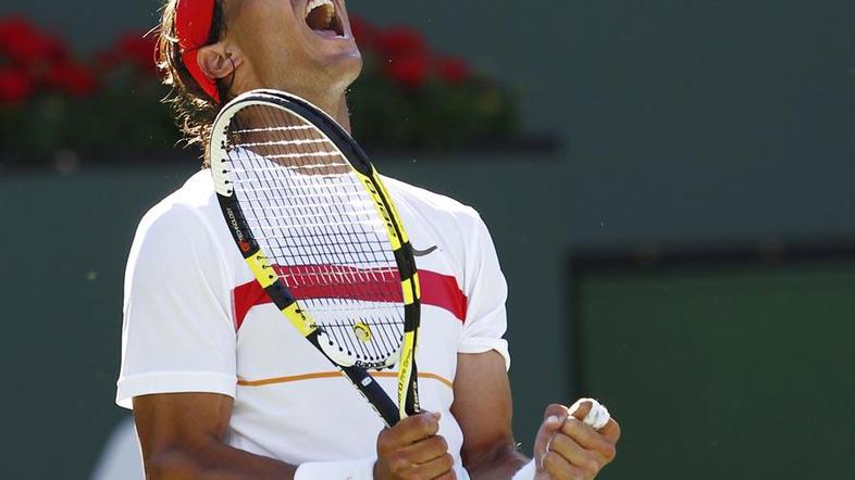 Zmagoslavni krik Rafaela Nadala po zmagi (Foto: Reuters)