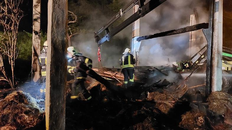 kozolec, požar, Ribčev Laz, Bohinj, gašenje, gasilci