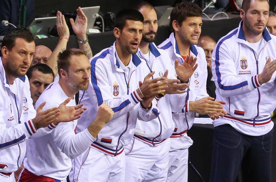 Đoković Djoković dvojice Belgija Srbija Charleroi Davisov pokal osmina finala | Avtor: EPA