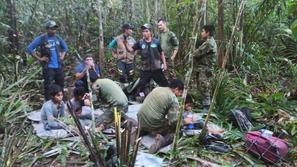 letalska nesreča otroci v džungli Kolumbija