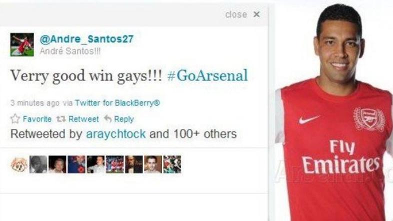 Andre Santos Twitter geji Arsenal