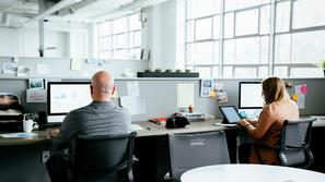 pisarna računalniki sodelavci