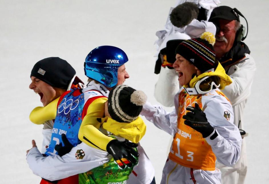 Freund Wank Kraus Wellinger Nemčija Soči 2014 olimpijske igre kamera snemalec