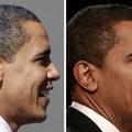 Šest tednov razlike: Na sredini fotografiji so lasje predsednika Baracka Obame p