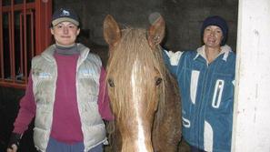 Star konj na dan poje okoli 20 kilogramov sena in pol litra žita.