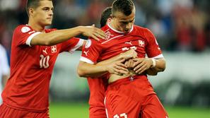 Xhaka Shaqiri Švica Albanija SP 2014 kvalifikacije