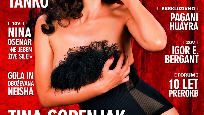 Tina Gorenjak na naslovnici Playboya ob 10-letnici izhajanja v slovenskem jeziku