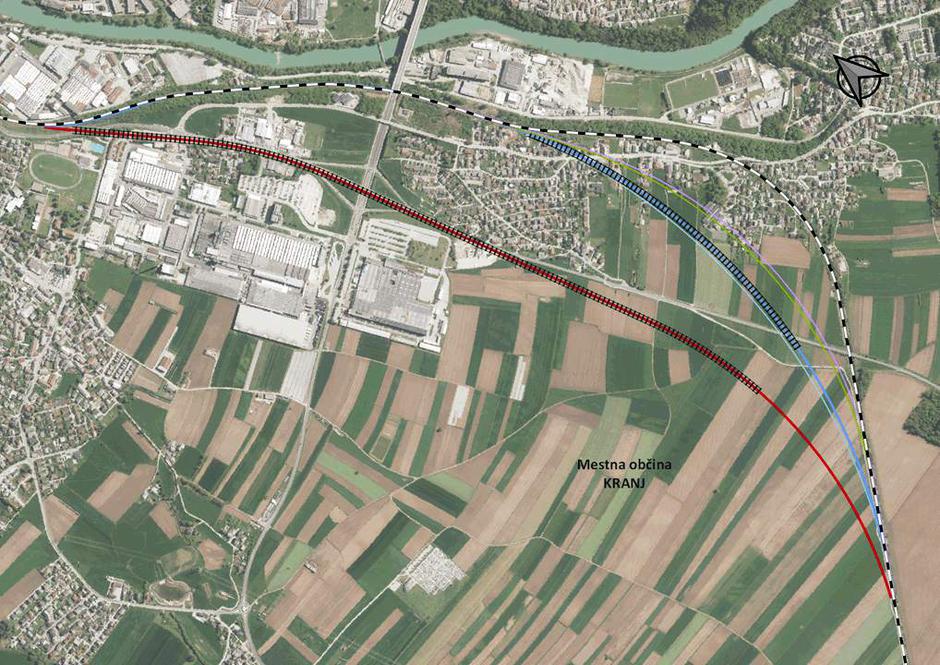 Trase železniške proge na območju Orehka | Avtor: DRSI 