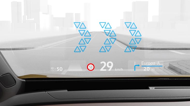 VW HUD obogatena resničnost augmented reality
