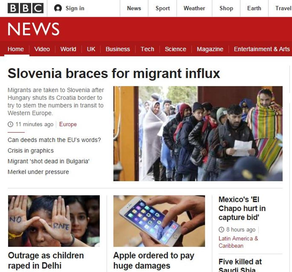 BBC naslovnica begunci | Avtor: zurnal24.si