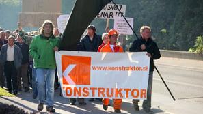 Protest delavcev Konstruktorja.