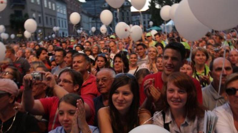 Sprejem olimpijcev na Kongresnem trgu