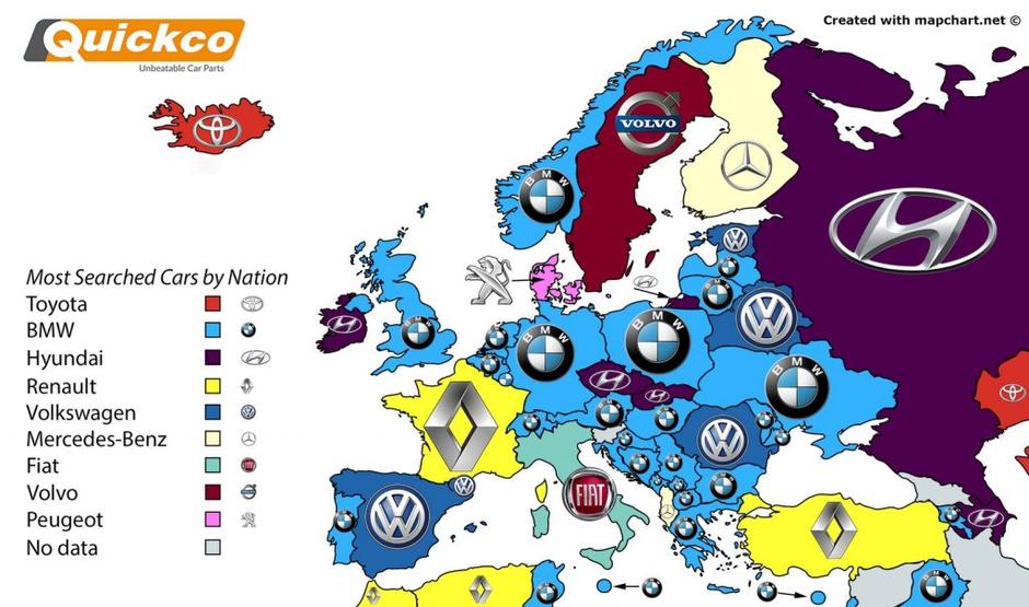Najbolj siakne avtomobilske znamke v Googlu | Avtor: Quickco