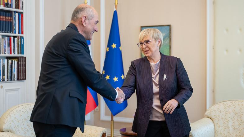 Janez Janša Nataša Pirc Musar predsedniki parlamentarnih strank pri predsednici Nataši Pirc Musar