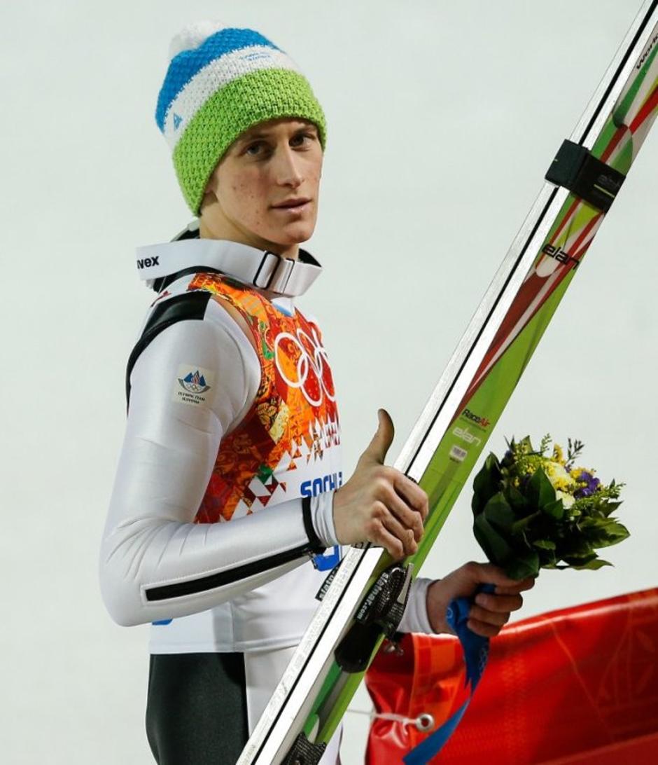 Prevc Soči 2014 olimpijske igre velika skakalnica naprava palec prst gor | Avtor: Stanko Gruden/STA