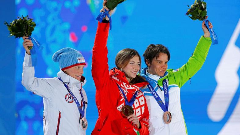 Gregorin Domračeva Berger Soči 2014 olimpijske igre podelitev kolajne kolajna br