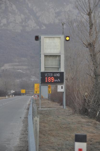 rekordne hitrosti vetra v Vipavski dolini