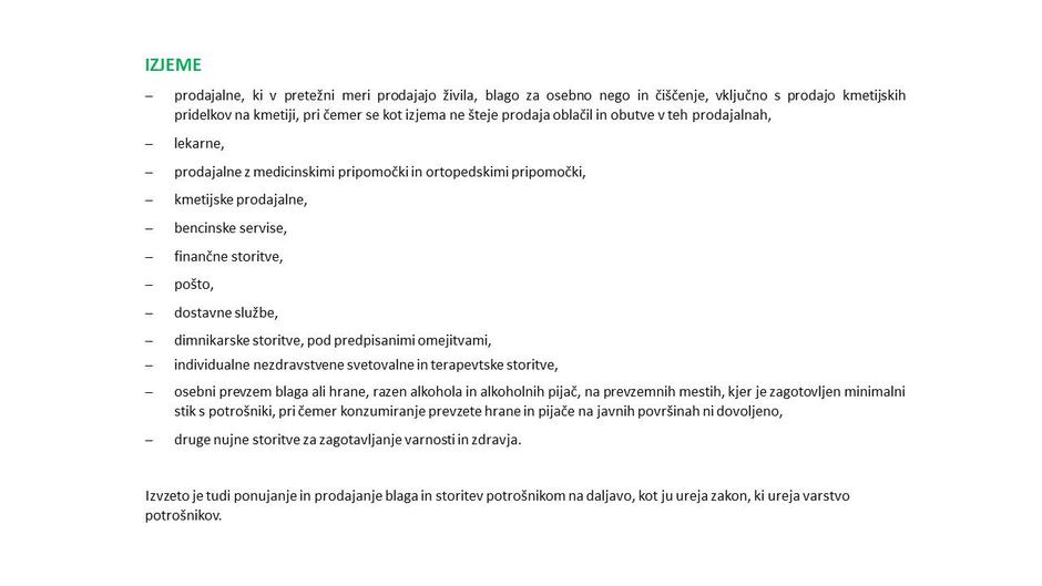 Izjeme | Avtor: Vlada RS