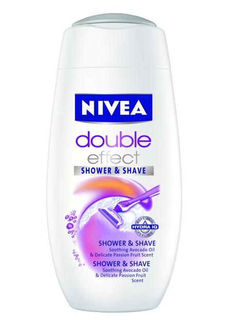 Nivea – gel za prhanje double effect (shower & shave)  Kremni gel za prhanje z n
