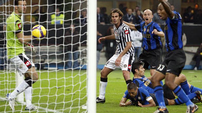 Samir Handanovič je proti Interju kapituliral šele v zadnji minuti.