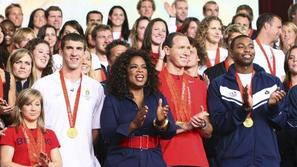 Michael Phelps je skupaj z drugimi olimpijci gostoval pri Oprah Winfrey.