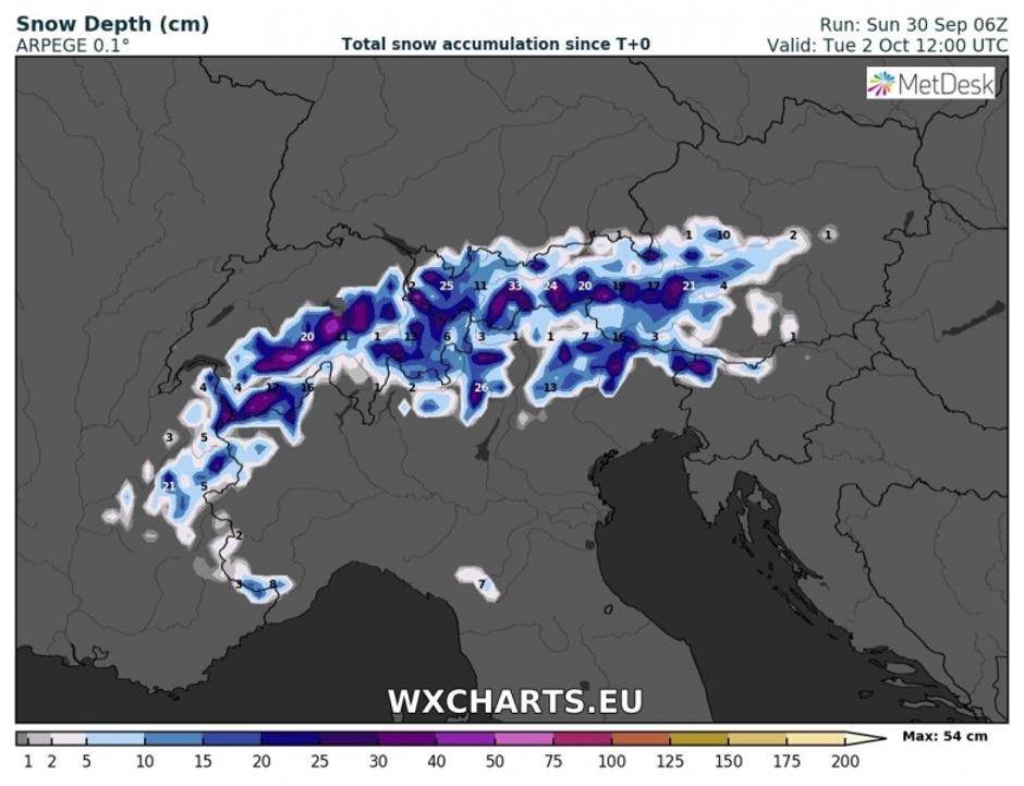 višina snega | Avtor: Severe Weather Europe