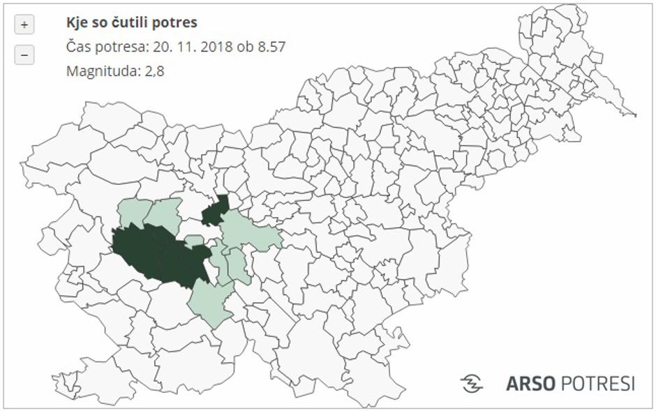 Kje so čutili potres | Avtor: Arso