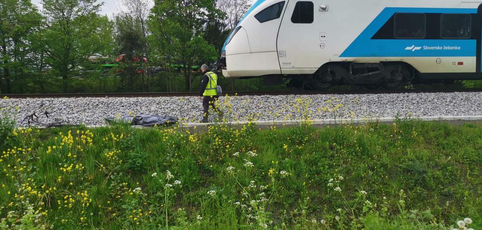 Trčenje vlaka in kolesarja v Ljubljani | Avtor: J. Z.