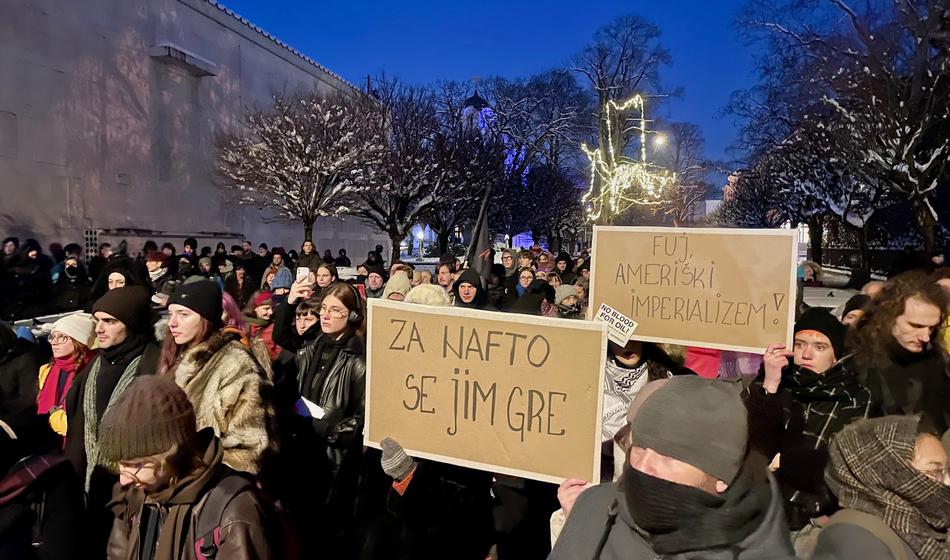 FOTO: Shod v Ljubljani, protestniki pa: "Za nafto se jim gre"
