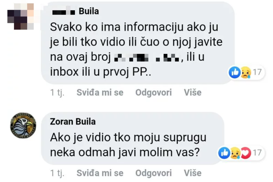 FB objava po umoru | Avtor: Facebook