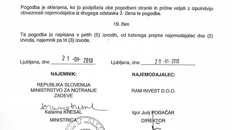 Kresalova je pogodbo o najemu stavbe NPU podpisala dan pozneje kot Pogačar. (Fot