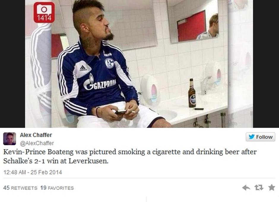 kevin prince boateng schalke pivo cigareta | Avtor: Twitter