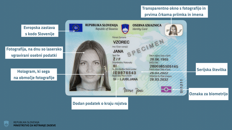 biometrična osebna izkaznica | Avtor: Ministrstvo za notranje zadeve 