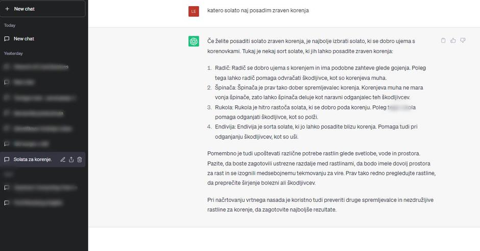 ChatGPT | Avtor: Zajem zaslona