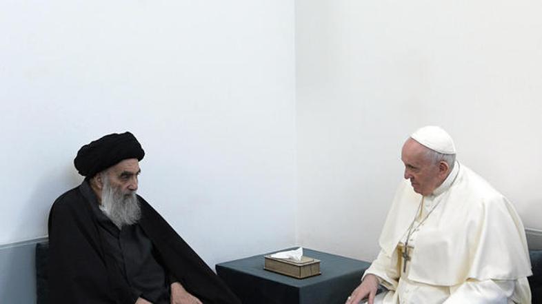 Papež Frančišek v Iraku, ajatola al Sistani