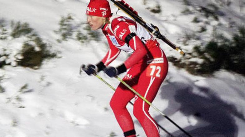 Tora Berger se je po zaslugi odličnega streljanja zasluženo veselila zmage.